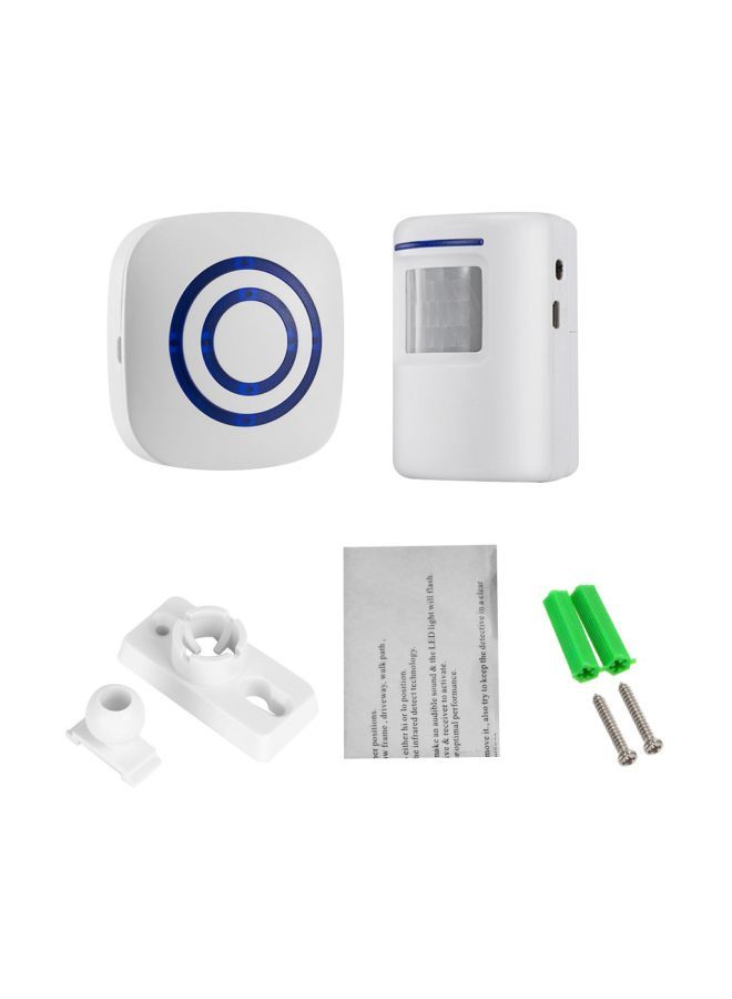 2-Piece PIR Sensor Infrared Induction Alarm Digital Doorbell White/Blue 10cm - Image 5