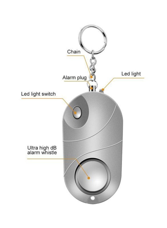 Generic - Self-Defense Security Alarm Keychain Silver - Image 1