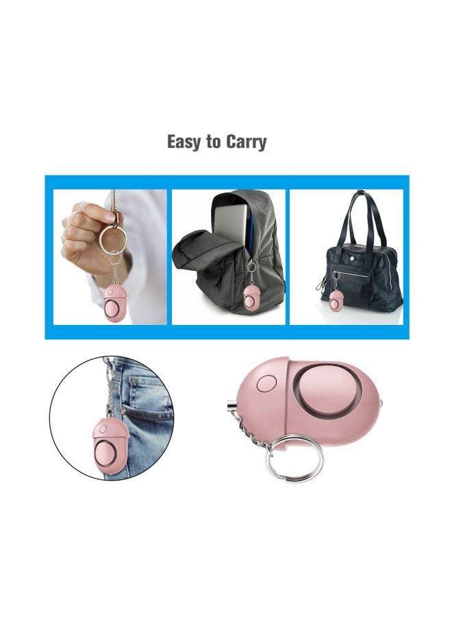 سلسلة مفاتيح مزودة بإنذار للدفاع عن النفس أحمر وردي/فضي 8Ø³Ù†ØªÙŠÙ…ØªØ± - Image 3