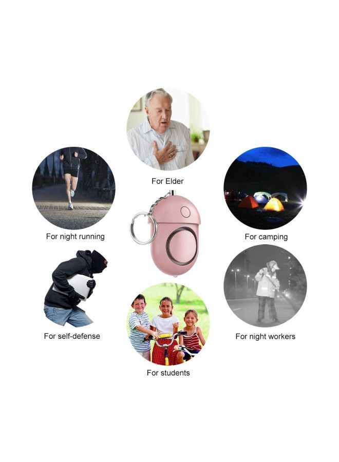 سلسلة مفاتيح مزودة بإنذار للدفاع عن النفس أحمر وردي/فضي 8Ø³Ù†ØªÙŠÙ…ØªØ± - Image 5