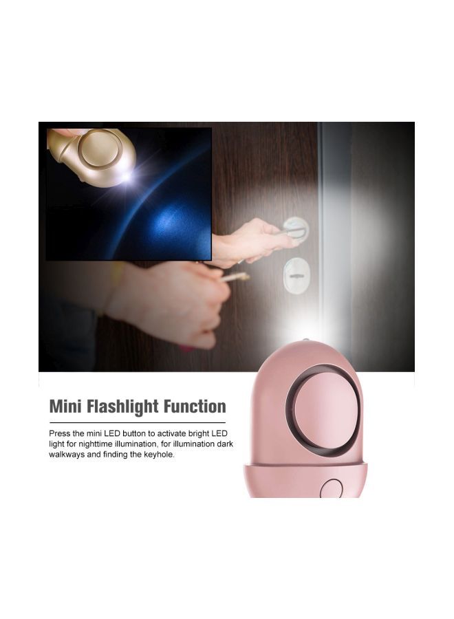 سلسلة مفاتيح مزودة بإنذار للدفاع عن النفس أحمر وردي/فضي 8Ø³Ù†ØªÙŠÙ…ØªØ± - Image 2