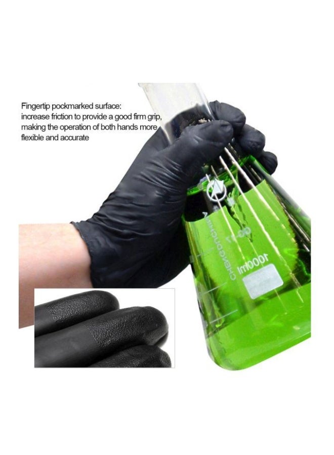 Ammex Pack Of 100 Disposable Gloves Black M - Image 2