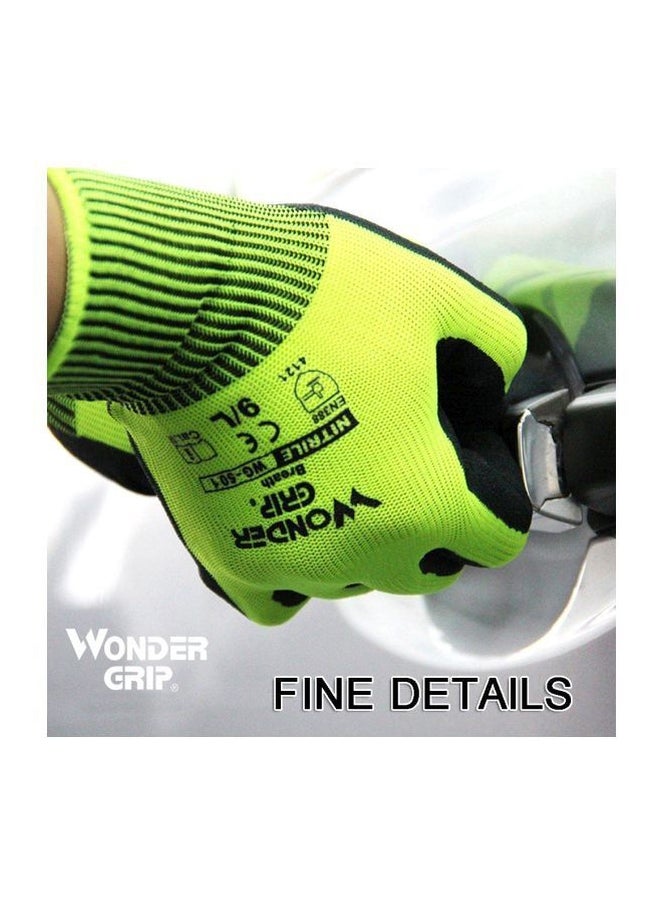 Pair Of 13 Gauge Nylon Abrasion Proof Gloves Green/Black S - v1585403799/N36236929A_2