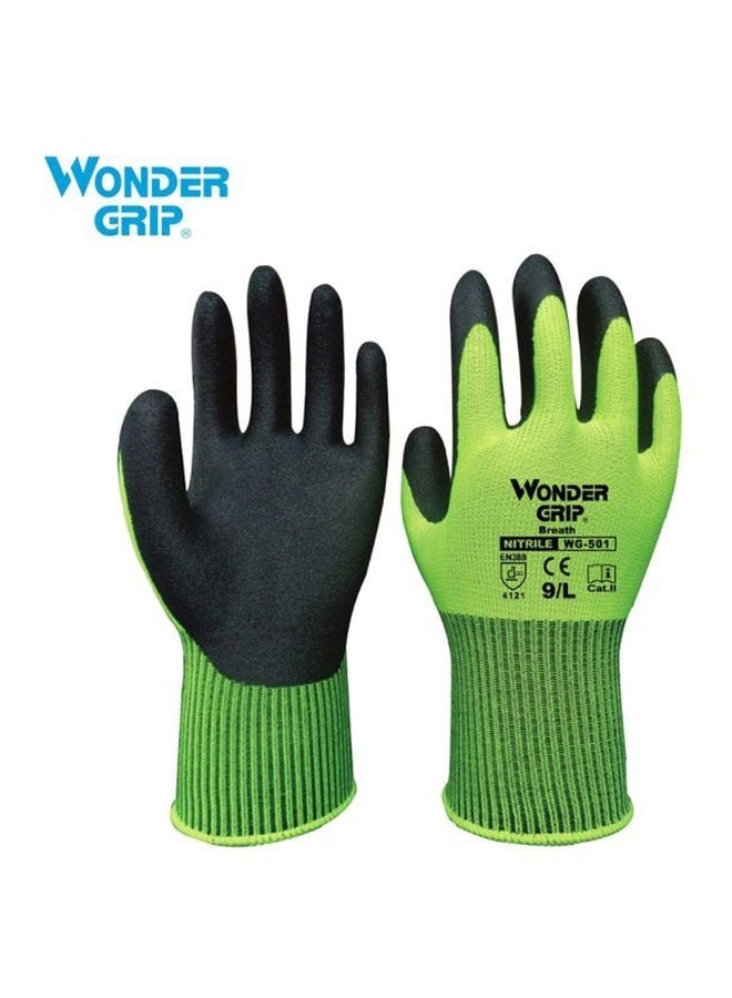 Pair Of 13 Gauge Nylon Abrasion Proof Gloves Green/Black S - v1585403801/N36236929A_6