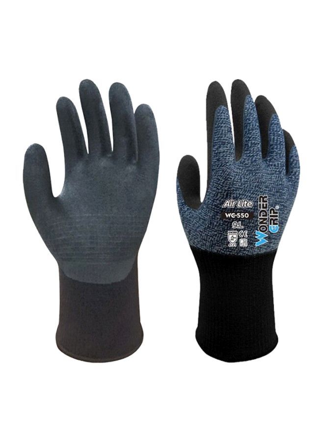 Pair Of  15 Gauge Nylon Abrasion Proof Gloves Black/Grey M - v1585403801/N36236931A_1