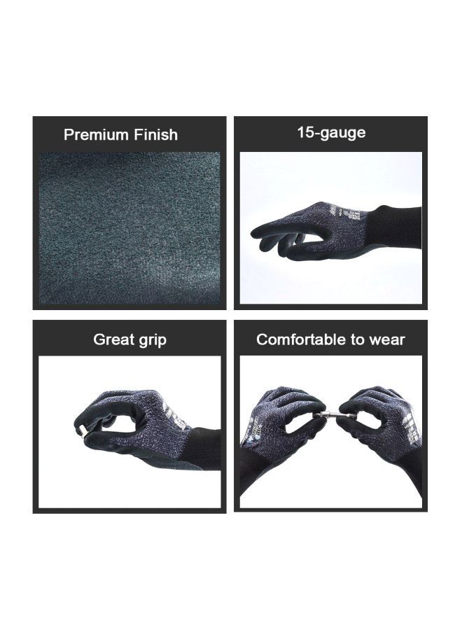 Pair Of  15 Gauge Nylon Abrasion Proof Gloves Black/Grey M - v1585403801/N36236931A_2