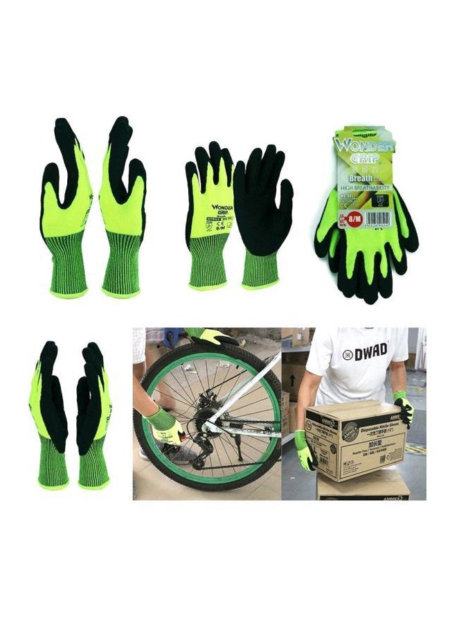 Pair Of 13 Gauge Nylon Abrasion Proof Gloves Green/Black S - v1585403802/N36236929A_4