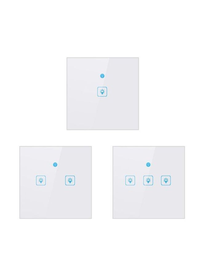 مفتاح جداري ذكي بإضاءة LED يعمل باللمس أبيض 86x32x86مم - Image 2