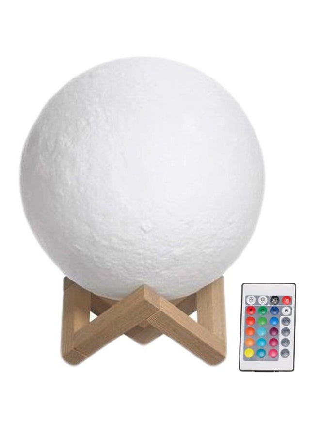 3D Moon Shaped Night Lamp With Remote Control White/Beige
