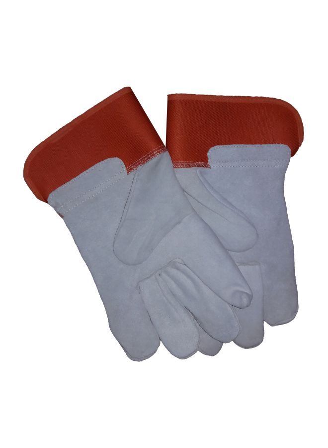 Tips & Toes - Leather Working Gloves Red/White - Image 1