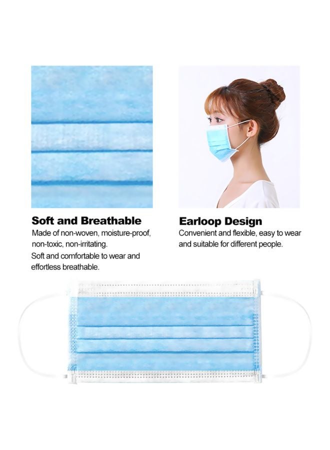 50-Piece Disposable Face Mask with Elastic Ear Loop Set