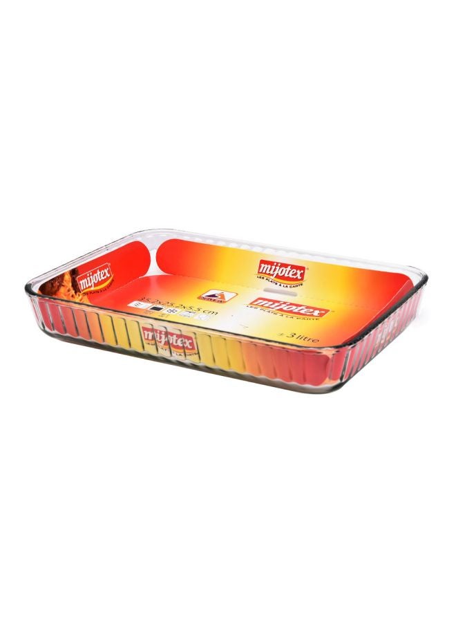 MIJOTEX Oven Glass Pan Clear 3.3Liters