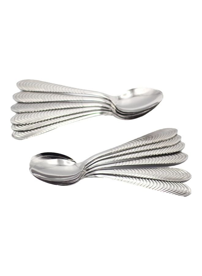 Generic Pack Of 12 Stainless Steel Dinner Spoon Set Silver 18cm  - Image 1