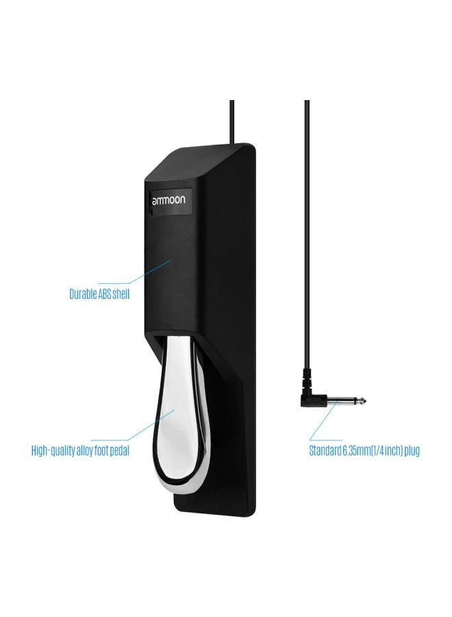 ammoon Universal Piano Sustain Pedal For Casio, Yamaha And Roland Electronic Organ Midi Keyboards - Image 3