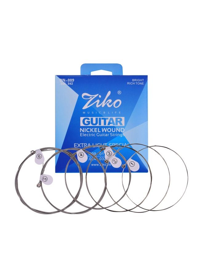 ZIKO 6-Piece Nickel Wound Electric Guitar Strings DN-009  - Image 1