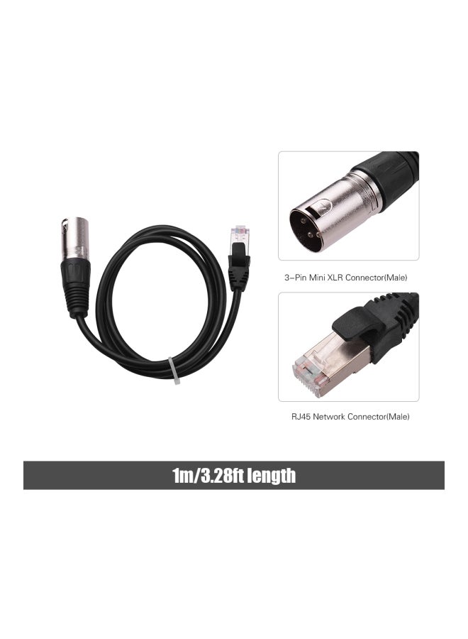 Generic RJ45 Male Network Connector To 3-Pin Mini XLR Extension Studio Cable DMX512  - Image 2