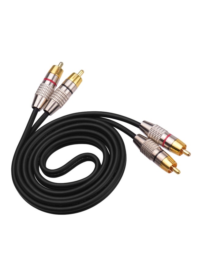 كابل صوت ستيريو 2RCA إلى 2RCA مطلي بالذهب عيار 24 قيراط - Image 1