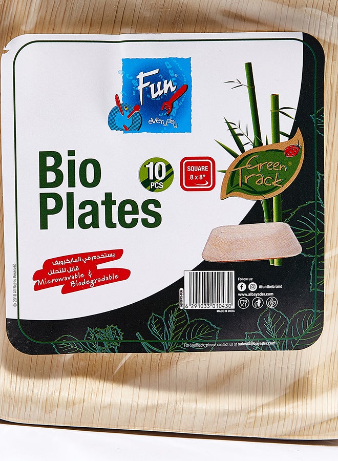 Fun 10-Piece Bio Plates Brown 8x8inch  - Image 2