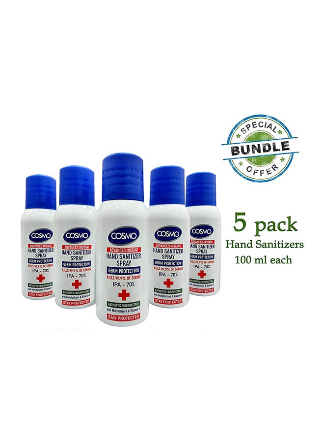 COSMOS Pack Of 5 Hand Sanitizer Spray 100ml - Image 1