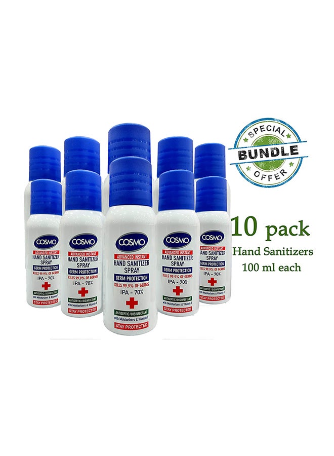COSMOS Hand Sanitizer Spray 100ml Pack Of 10 - Image 1