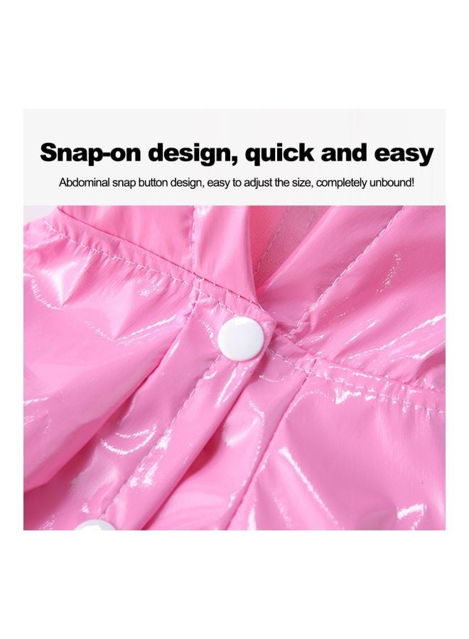 معطف عاكس واقٍ من الأمطار للحيوانات الأليفة وردي M - Image 3