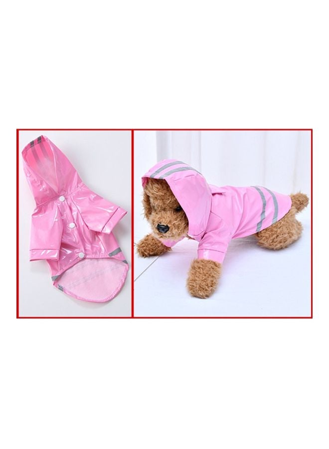 معطف عاكس واقٍ من الأمطار للحيوانات الأليفة وردي M - Image 4