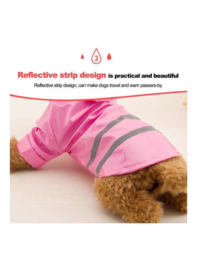 معطف عاكس واقٍ من الأمطار للحيوانات الأليفة وردي M - Image 5