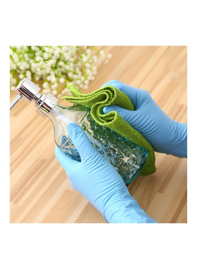 100-Piece Industrial Rubber Gloves Sky Blue L - Image 2