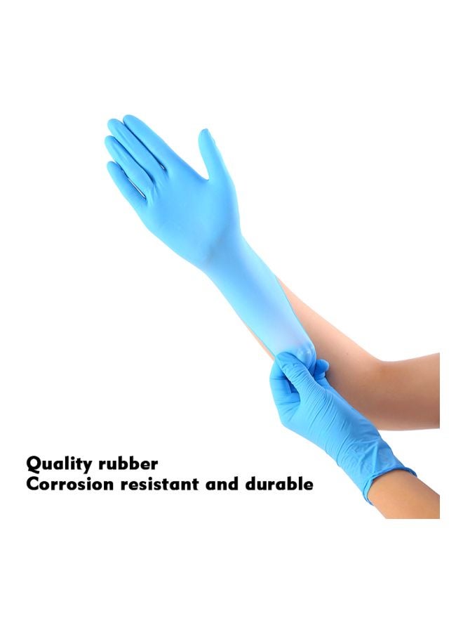 100-Piece Industrial Rubber Gloves Sky Blue L - Image 3