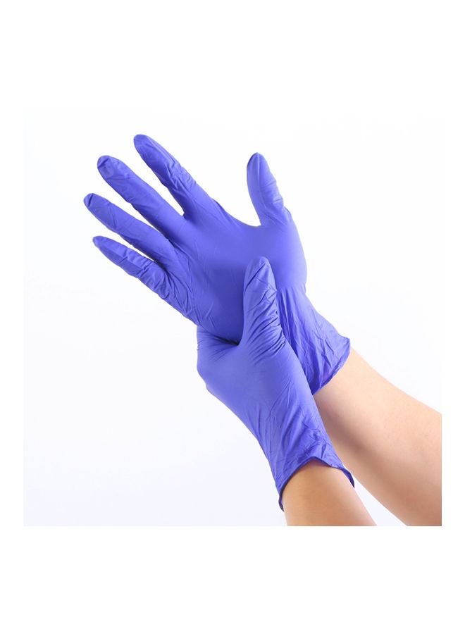 100-Piece Industrial Rubber Gloves Blue M - Image 3