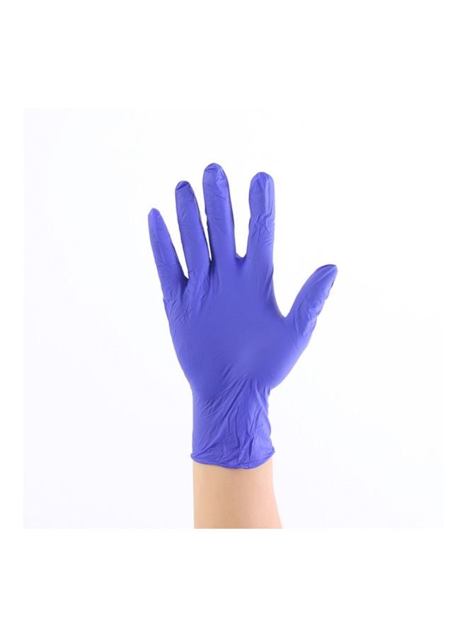 100-Piece Industrial Rubber Gloves Blue M - Image 4