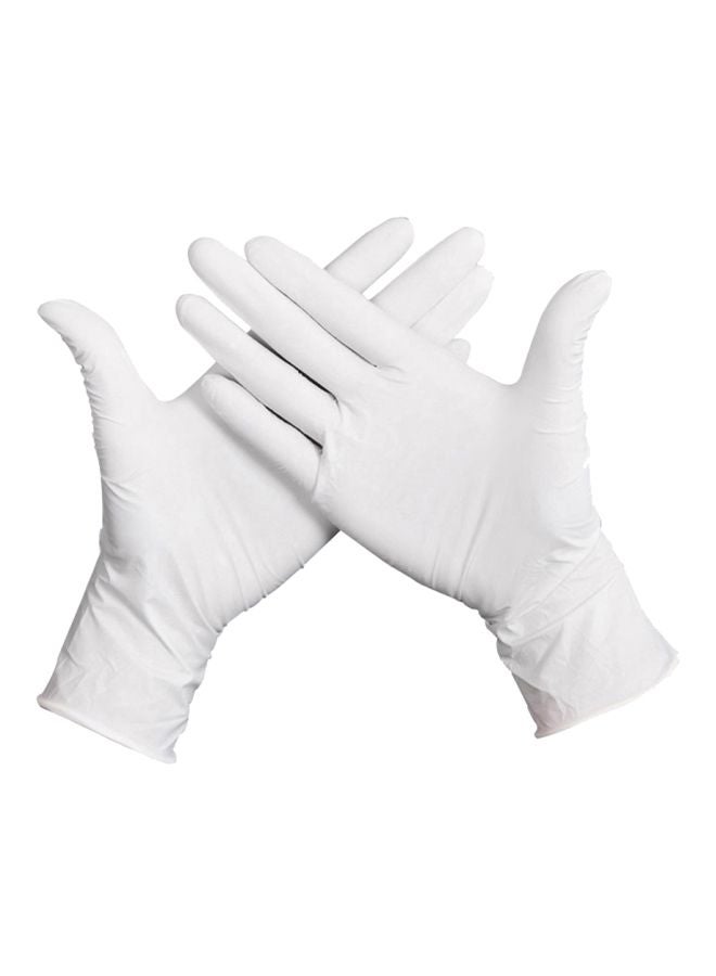 50-Piece Disposable Rubber Gloves White XL - Image 1