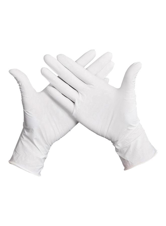 50-Piece Disposable Rubber Gloves White M - Image 1