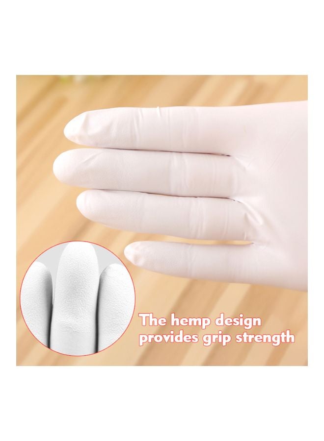 50-Piece Disposable Rubber Gloves White XL - Image 5