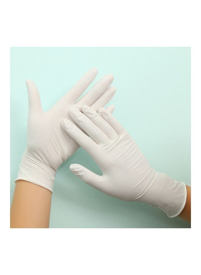 50-Piece Disposable Rubber Gloves White M - Image 3