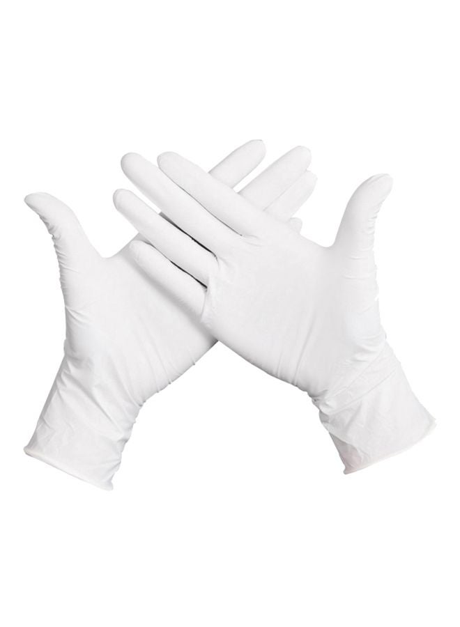 50-Piece Disposable Rubber Gloves White S - Image 1
