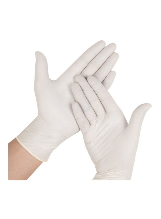 50-Piece Disposable Rubber Gloves White S - Image 2