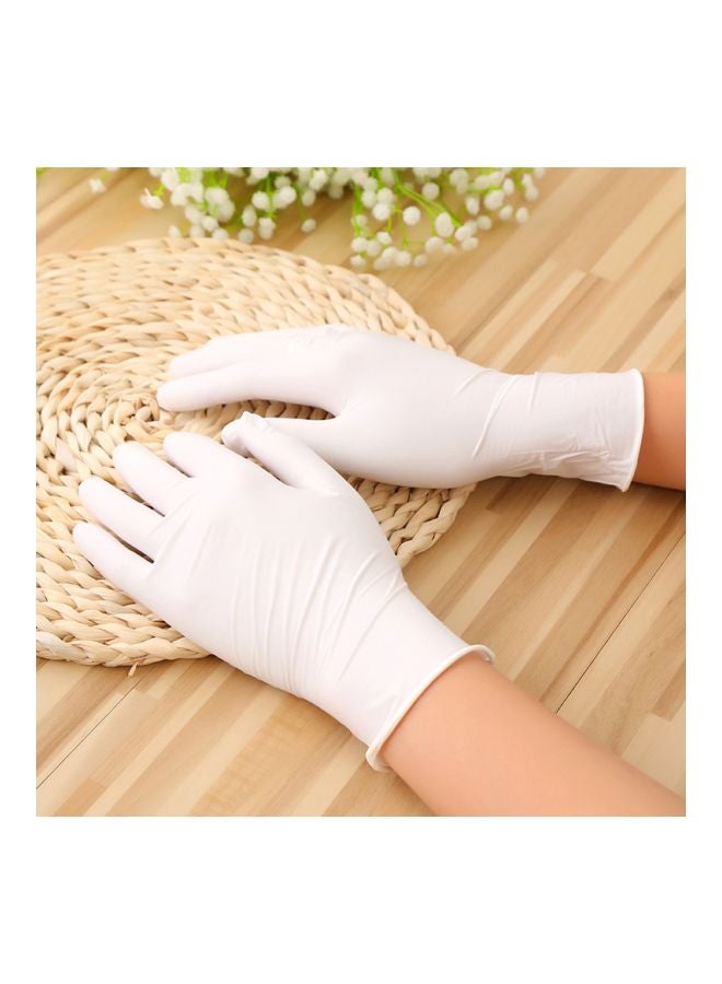 50-Piece Disposable Rubber Gloves White S - Image 5