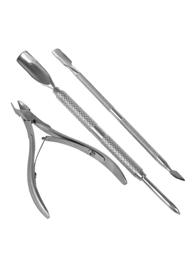 Beauenty 3-Piece Nail Care Manicure Tool Set Silver - Image 1