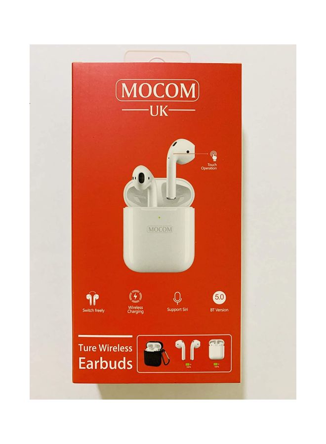 MOCOM In-Ear Bluetooth Headphones With Case White  - Image 4