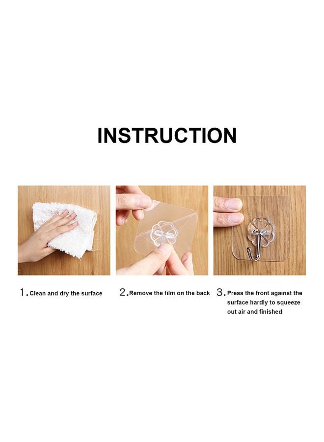 10-Piece Sticky Hook Set Clear 10.00x2.00x6.00cm - Image 3