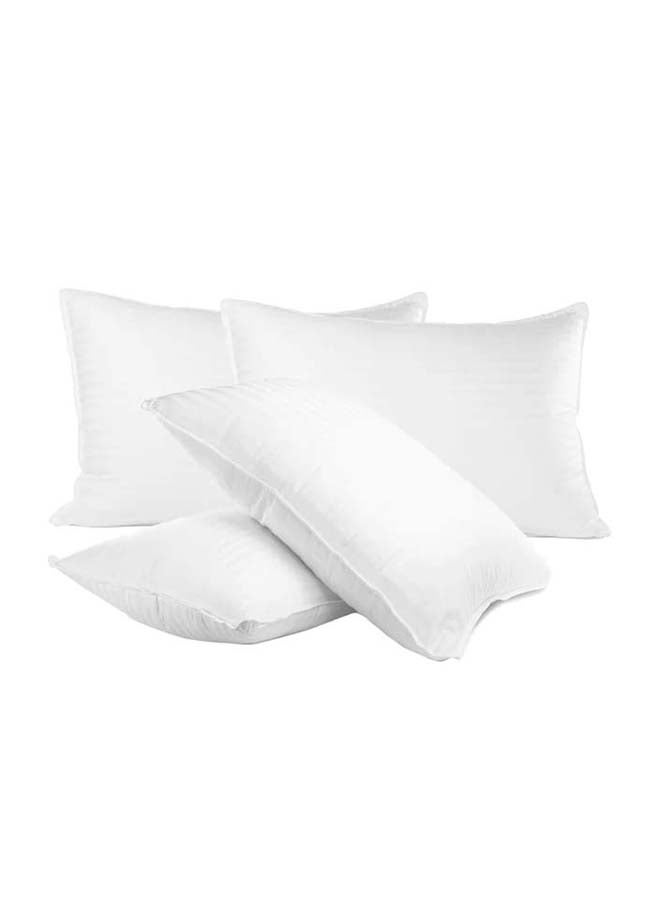 REGAL IN HOUSE 4- Piece Of Comfortable Strip Hotel Pillow Microfiber White 140x50cm  - Image 2