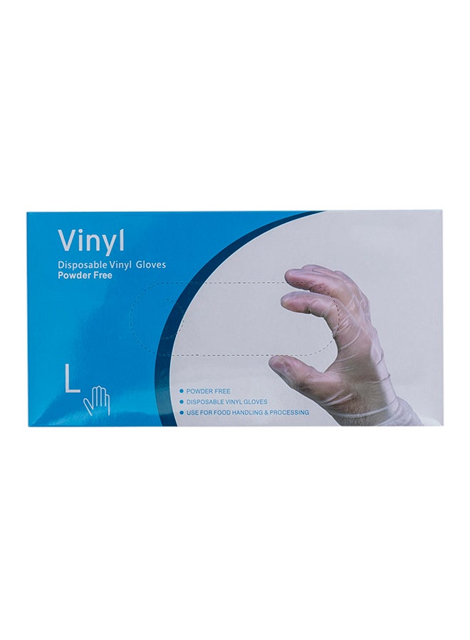 70-Piece Disposable Vinyl Gloves Transparent L Transparent L - Image 1