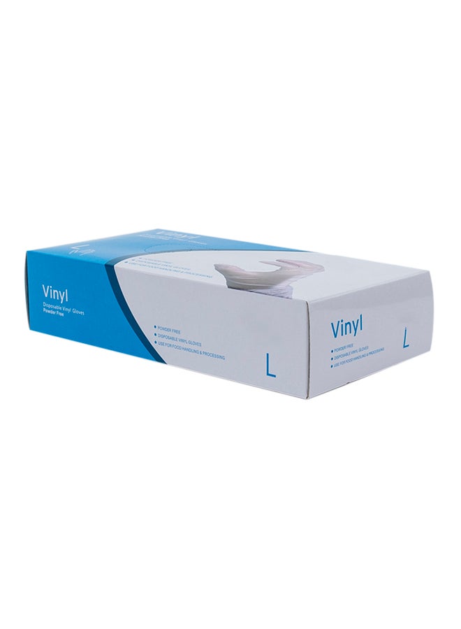 70-Piece Disposable Vinyl Gloves Transparent L Transparent L - Image 2