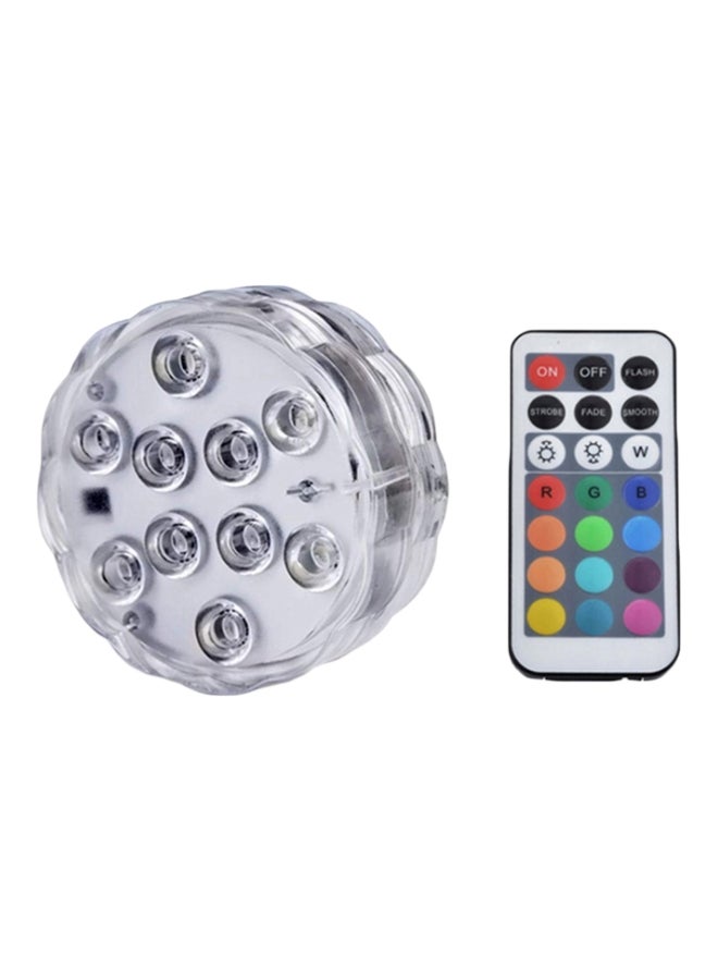 Generic Waterproof LED Light With Remote Red/Green/Blue 7cm  - Image 1
