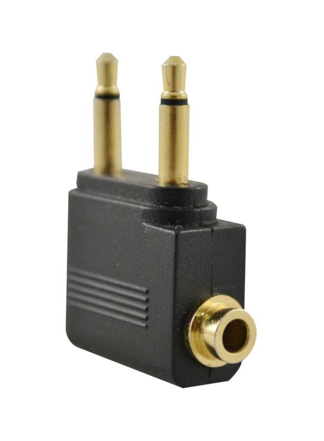 Merlin Airplane Headphones Jack Adapter Black/Gold - Image 1