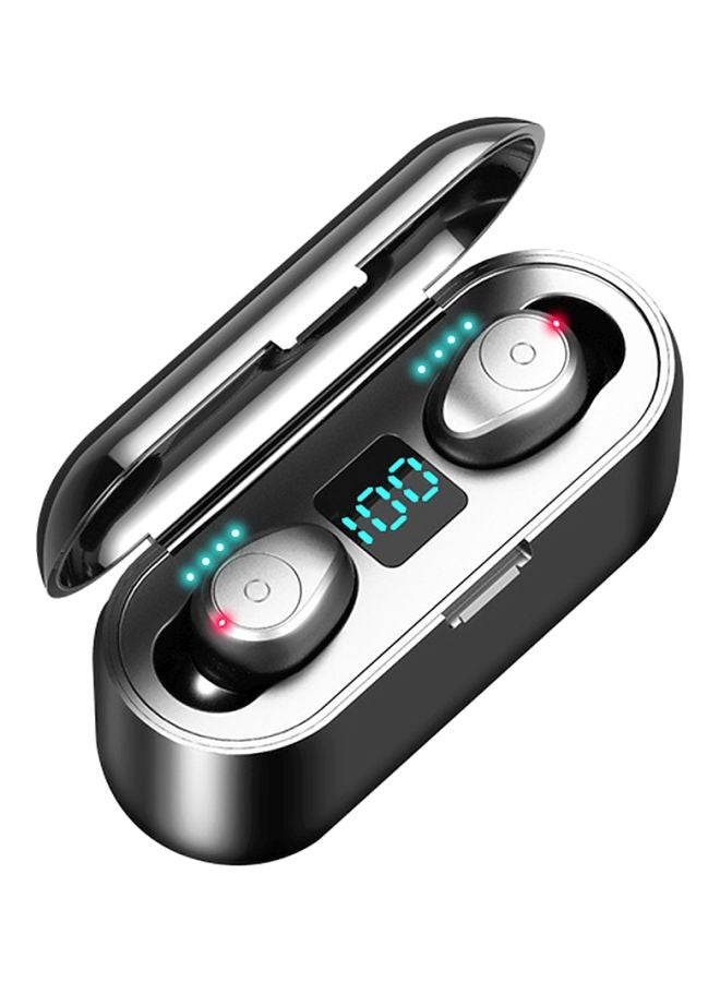 سمّاعة أذن داخلية تعمل بالبلوتوث مع علبة شحن رقميّة. أسود - Image 1