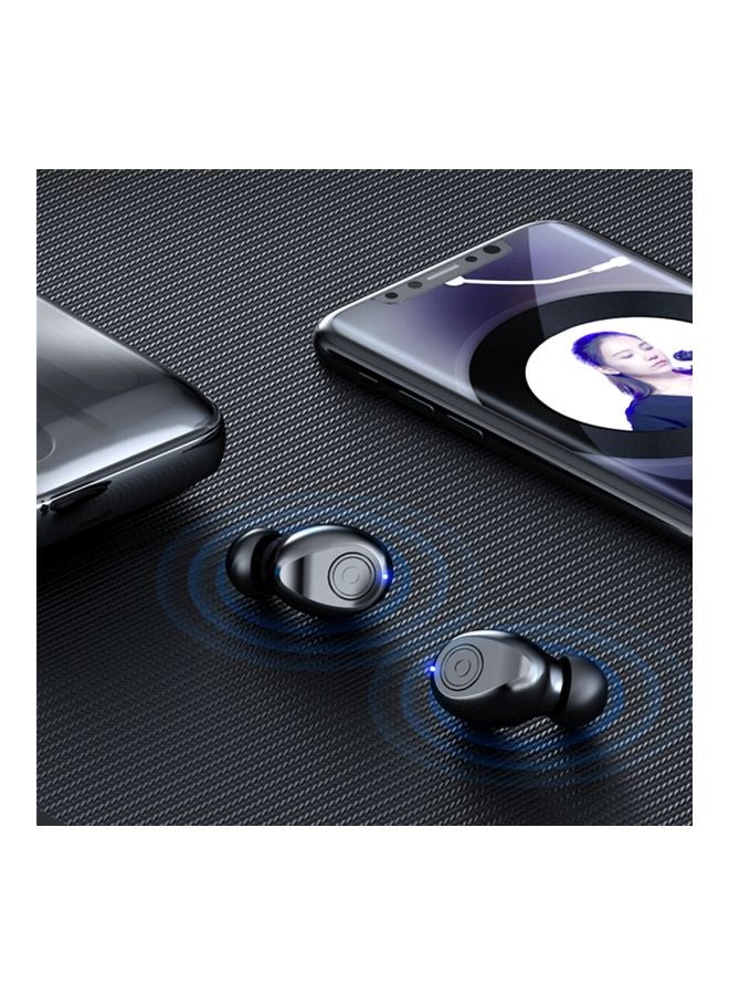 سمّاعة أذن داخلية تعمل بالبلوتوث مع علبة شحن رقميّة. أسود - Image 2