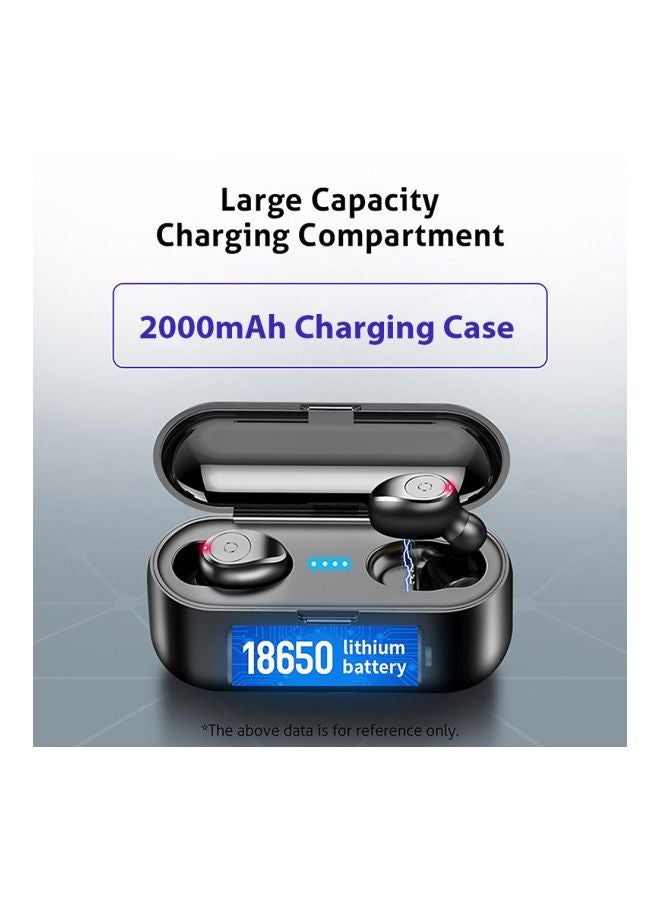 سمّاعة أذن داخلية تعمل بالبلوتوث مع علبة شحن رقميّة. أسود - Image 3