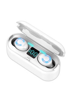 Wireless Earbuds With Noise Reduction Siri Voice Assistant And LED Lighting Display White